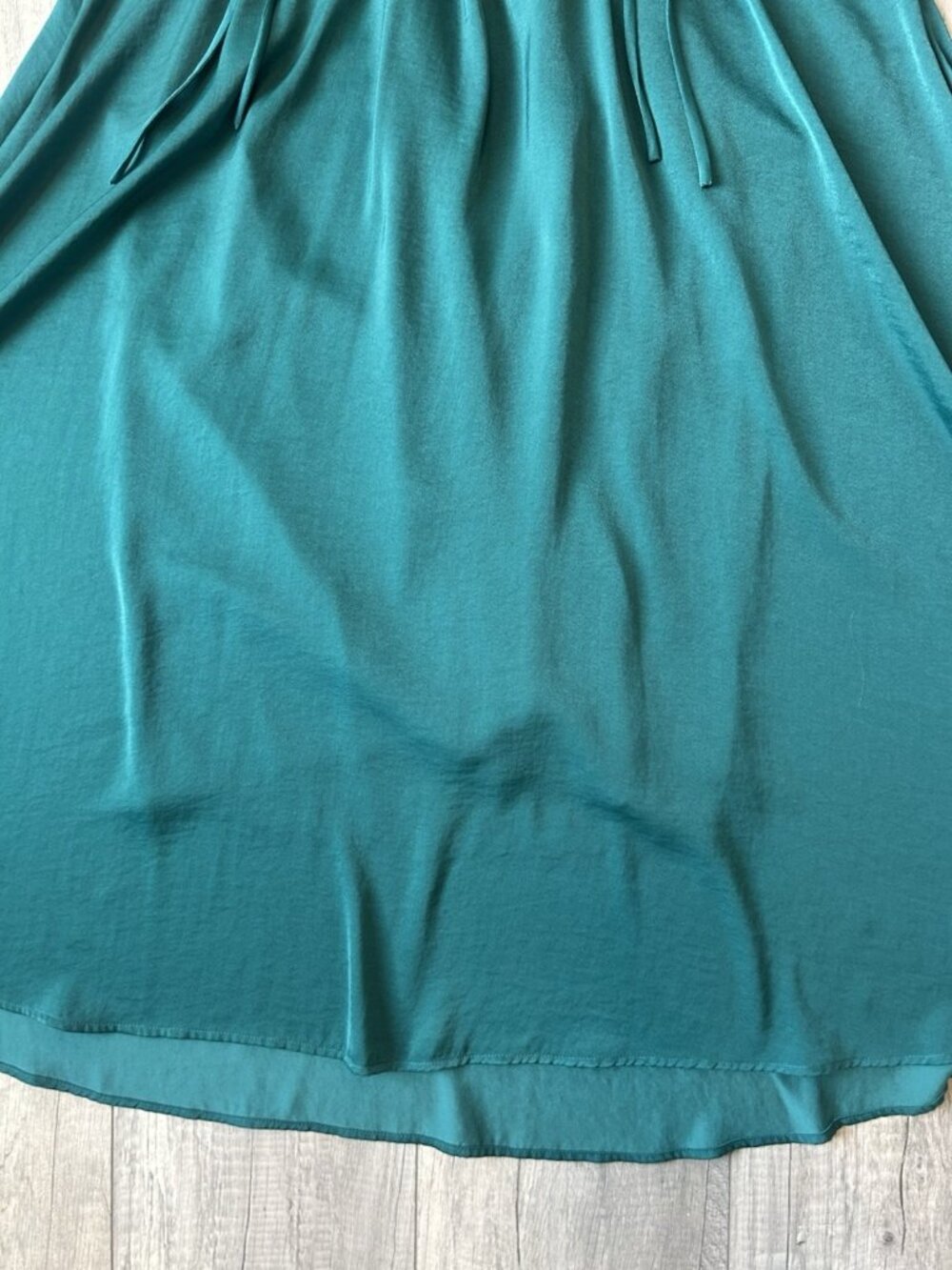 Kobi Halperin Sari Emerald Green Ruched Waist Midi Dress Long Sleeve M - Picture 6 of 16